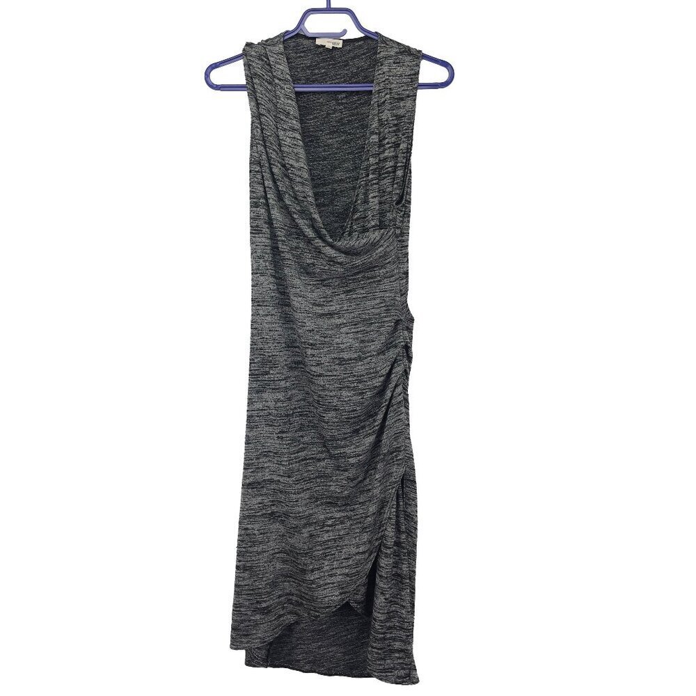 WILFRED FREE Izidora Bodycon Faux Wrap Jersey Knit‎ Marled Gray Dress Size L
